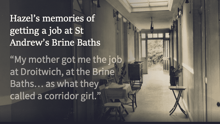 We were lucky enough to record a lady who had worked at the St Andrew's Brine Baths in the 1950s